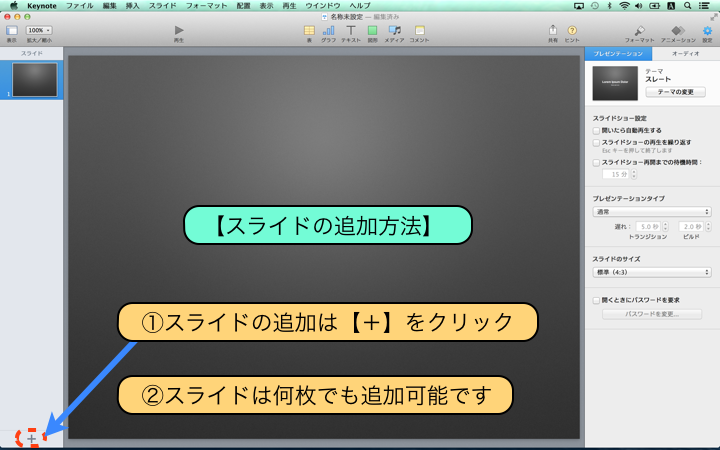 【スライドの追加方法】