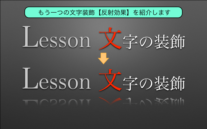 文字装飾【反射効果】を紹介