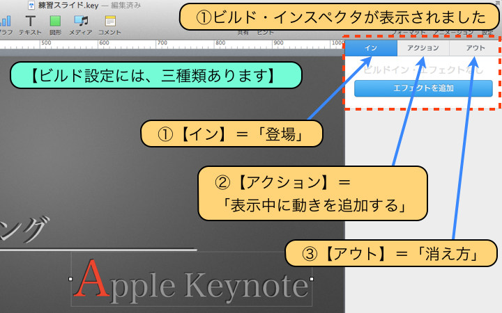 ビルド・インスペクタが表示されました