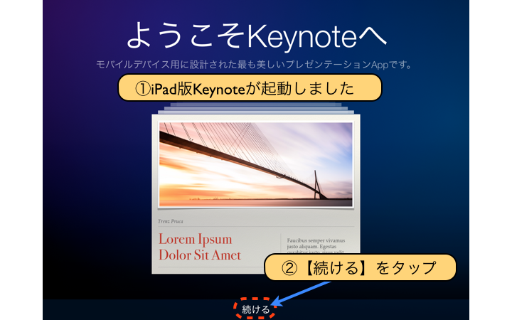 iPad版Keynoteが起動しました