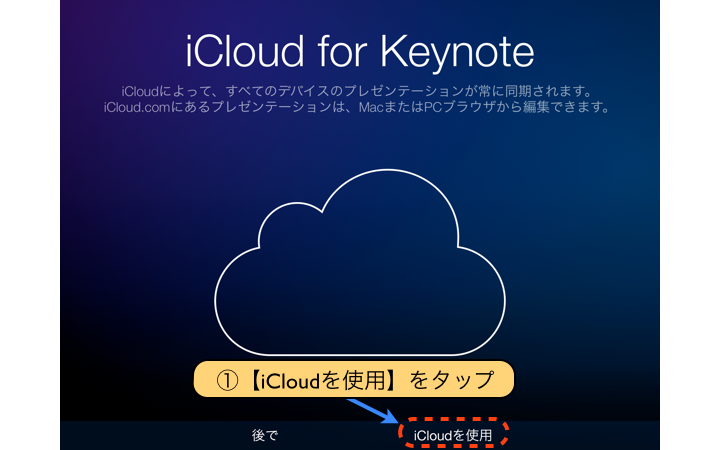 【iCloudを使用】をタップ